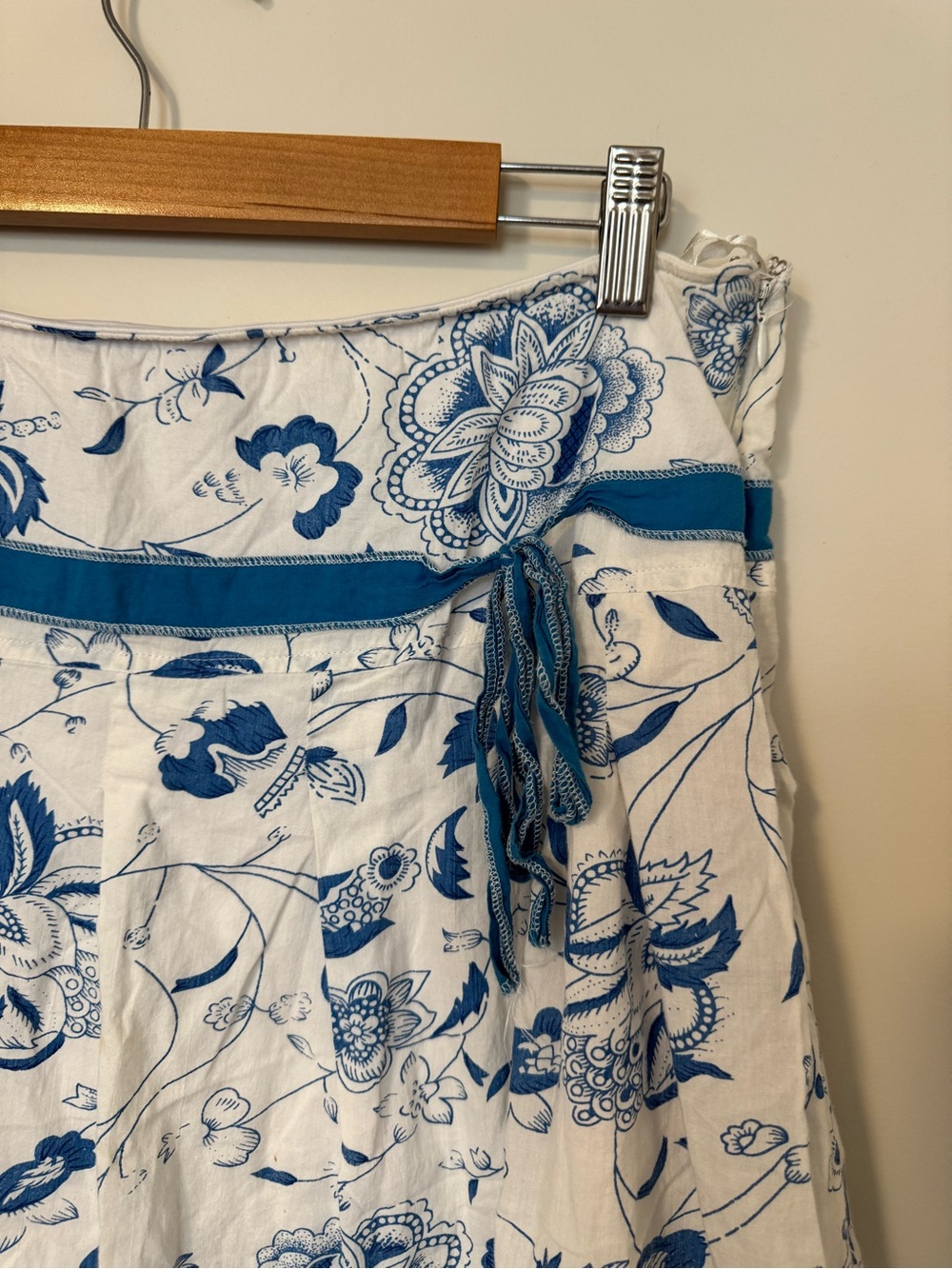 VINTAGE Y2K Skirt Blue Floral L - Picture 3 of 12